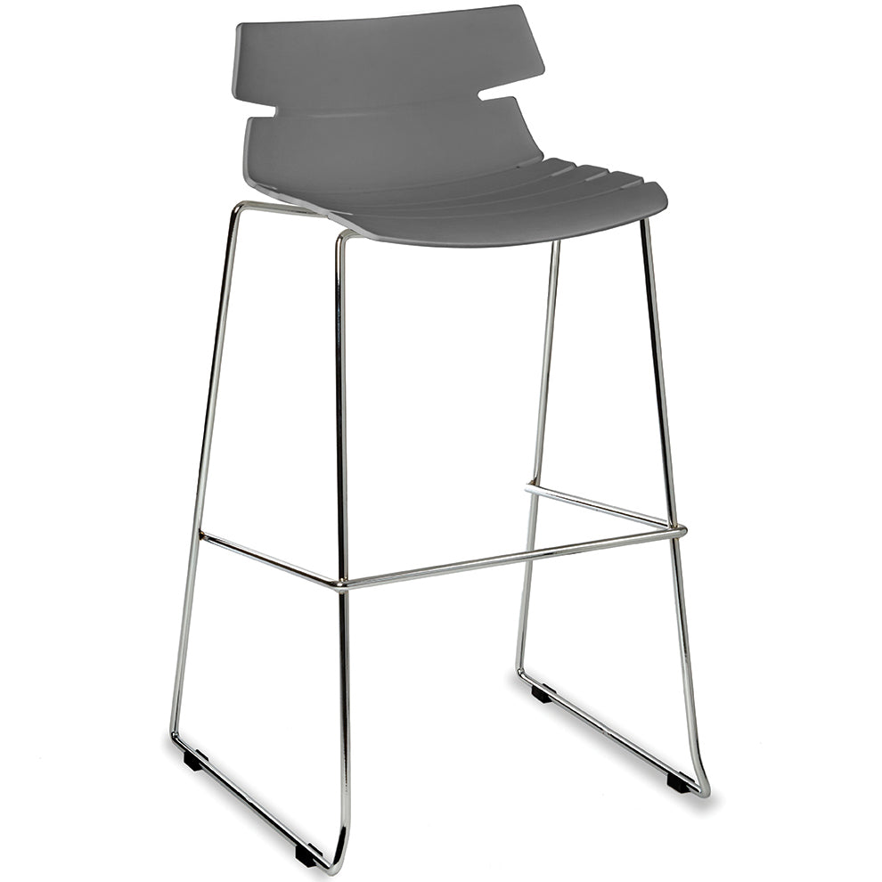 Polypropylene Bar Stool Colourful Skid Legs Commercial Furniture