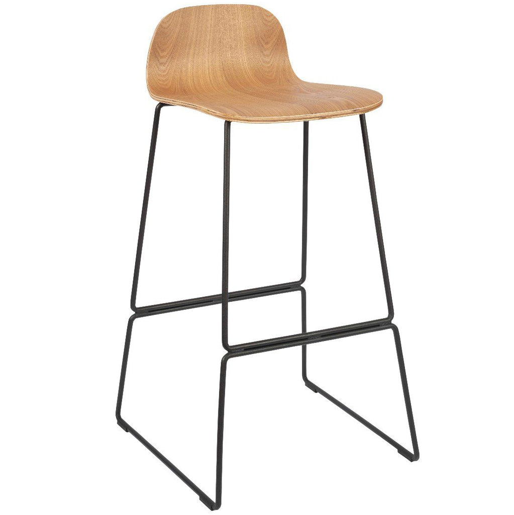 Wooden Bar Stool with metal legs Scandinavian style commercial furniture