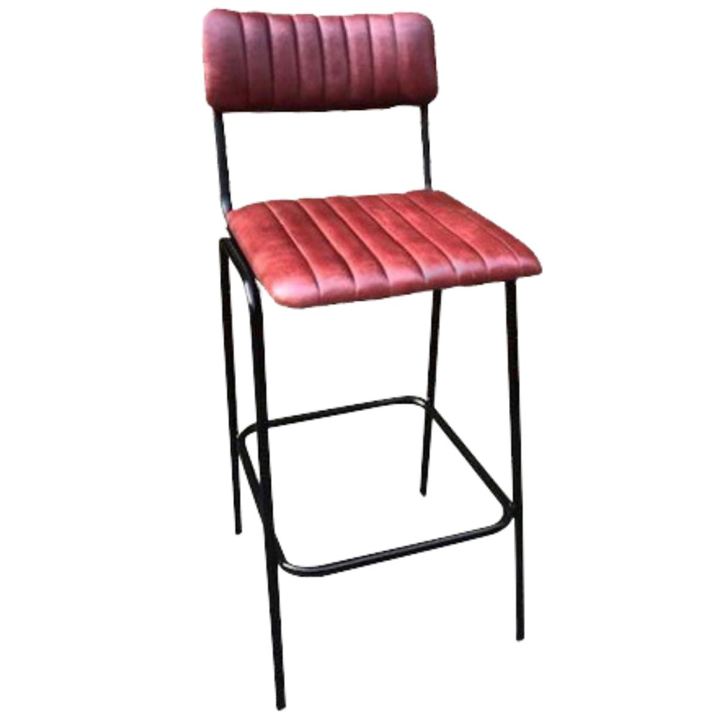 Industrial Bar Stool Ribber Leather Commercial Furniture