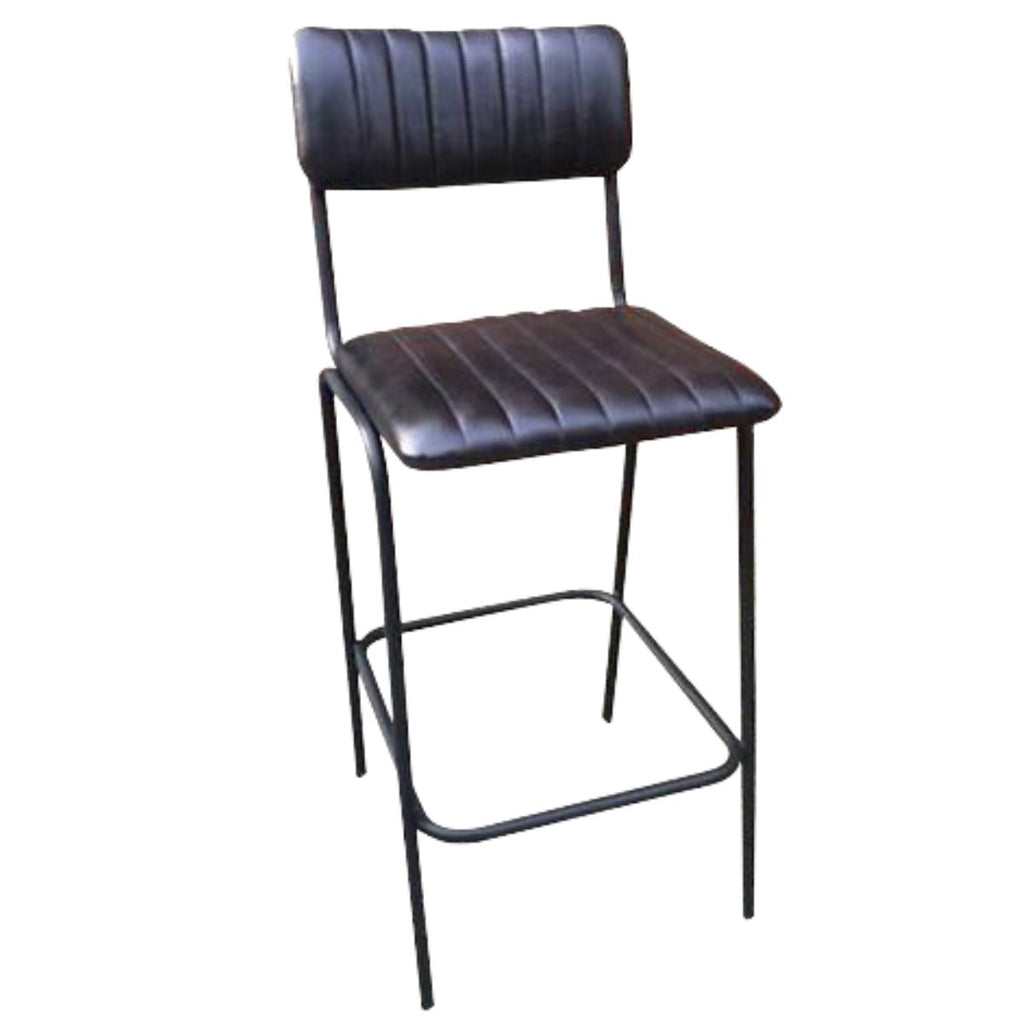 Industrial Bar Stool Ribber Leather Commercial Furniture