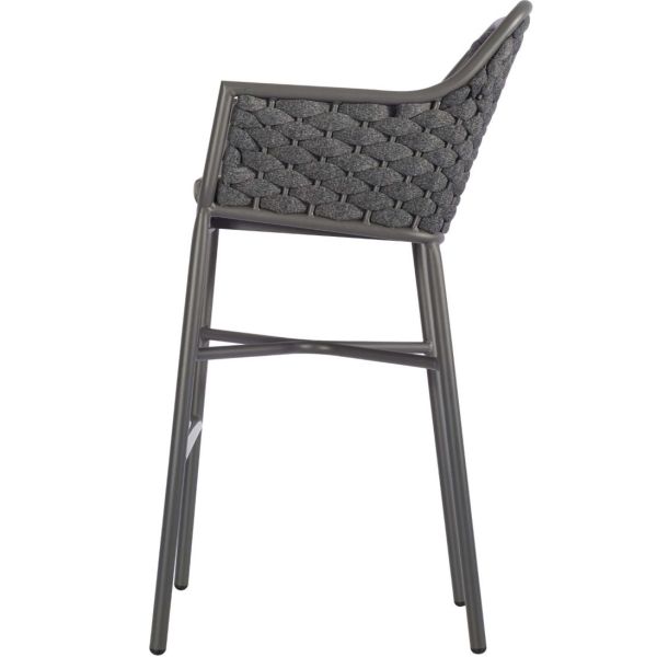 Outdoor Bar Stool Grey Weave Polypropylene Commercial Furniture