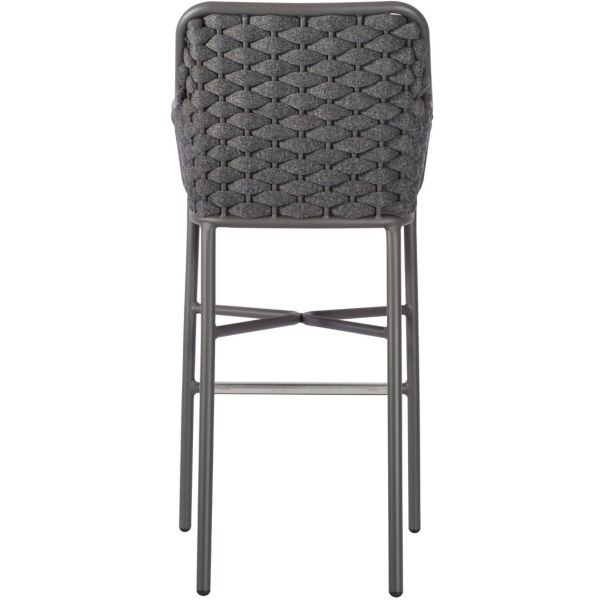 Outdoor Bar Stool Grey Weave Polypropylene Commercial Furniture