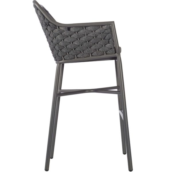 Outdoor Bar Stool Grey Weave Polypropylene Commercial Furniture