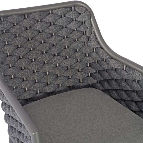 Outdoor Bar Stool Grey Weave Polypropylene Commercial Furniture