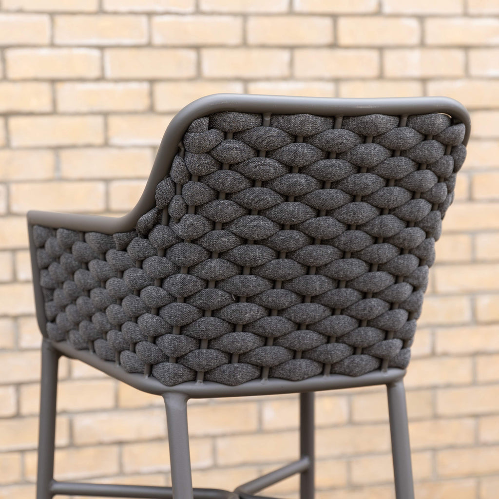 Outdoor Bar Stool Grey Weave Polypropylene Commercial Furniture