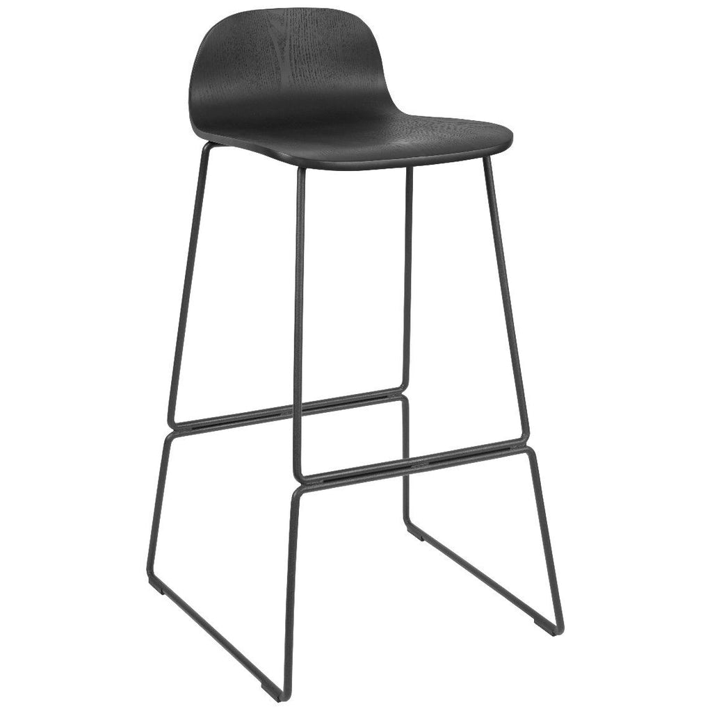 Wooden Bar Stool with metal legs Scandinavian style commercial furniture